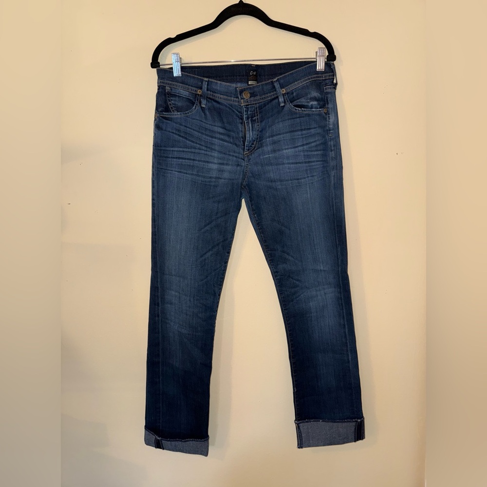 Citizens Of Humanity Dark Blue Cropped Ankle Jeans